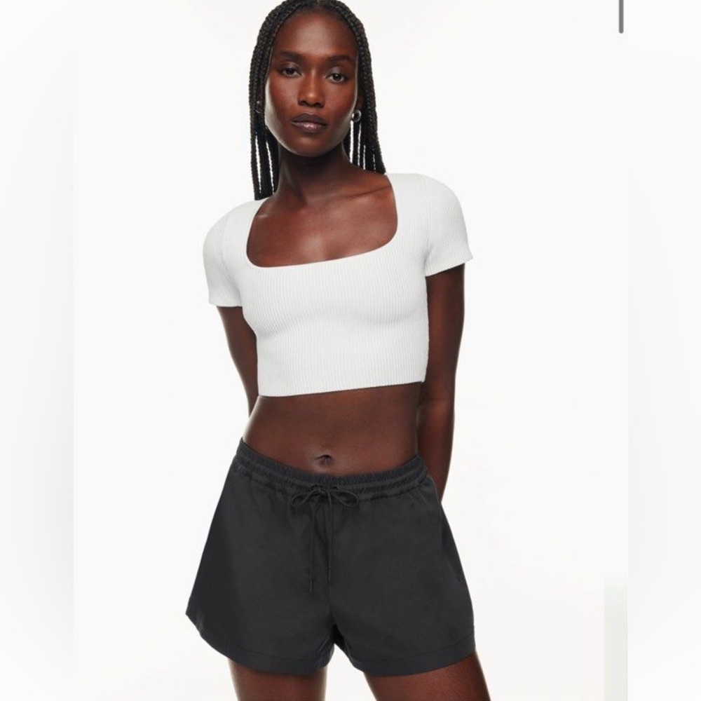 Babaton White Ribbed Crop Top - Picture 8 of 9